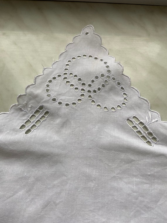 Vintage white  apron, half  cotton  apron,  white… - image 5