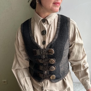 Vintage Austrian vest, Bavarian vest, wool  vest, Tyrol vest, boho style vest, Octoberfest vest,
