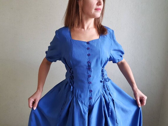 Vintage dress, Dirndl silk dress, Austrian dress,… - image 3