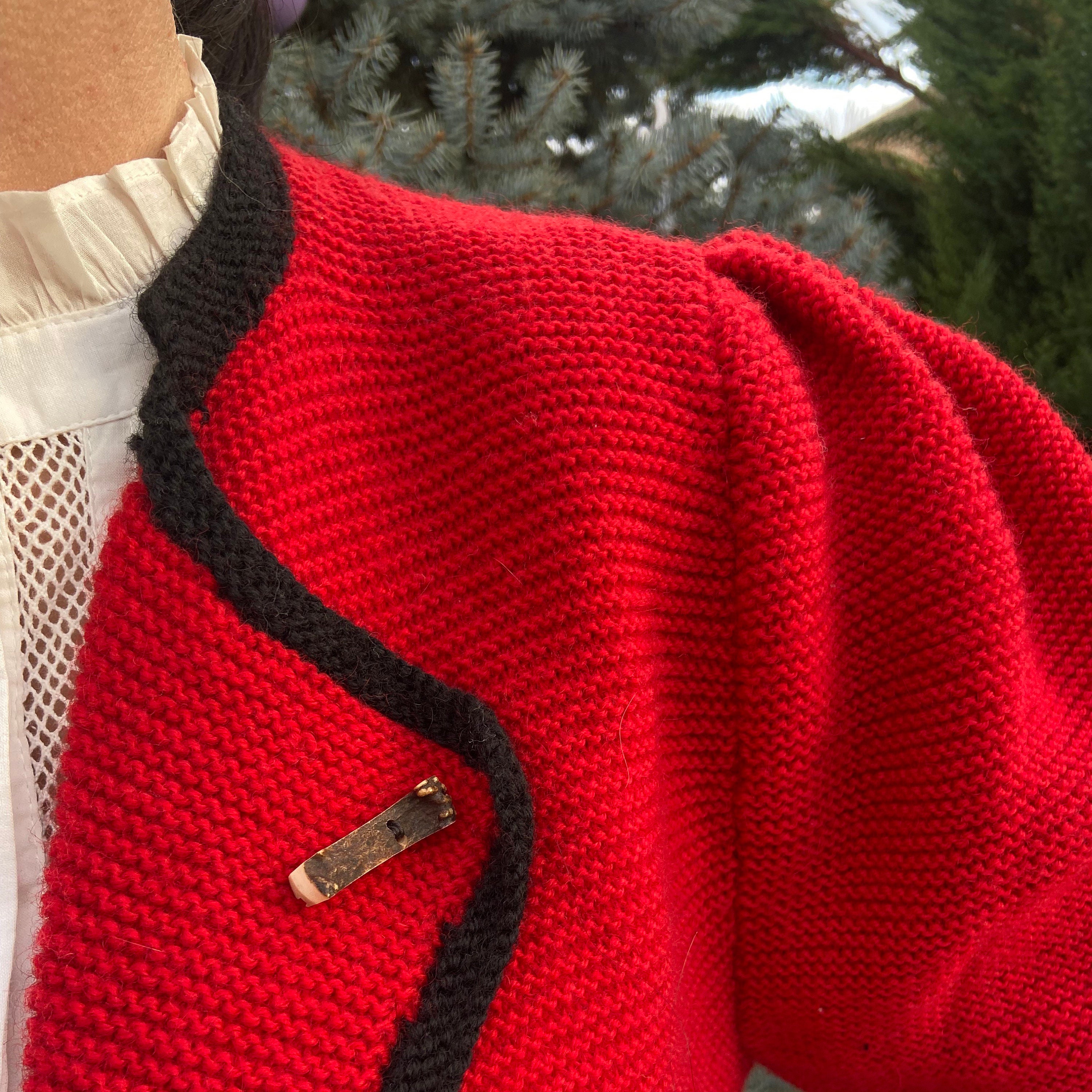Vintage Cardigan, Knitted Austrian Cardigan, Puffy Sleeves Vintage Cardigan, Knitted Austrian Cardigan, Puffy Sleeves