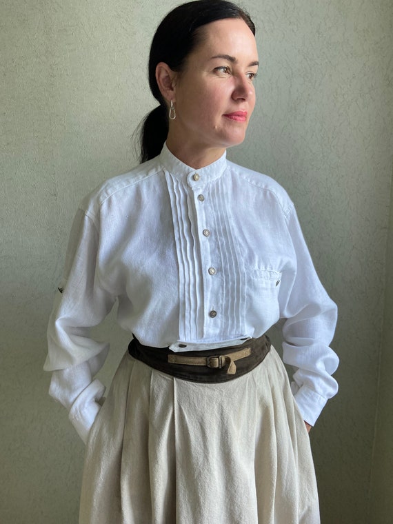 Vintage linen blouse,  Austrian  cotton blouse/sh… - image 4