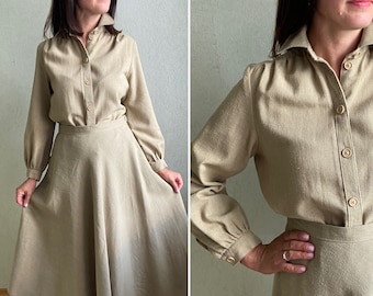 Vintage  skirt suit,  vintage woman skirt suit, A-siluet