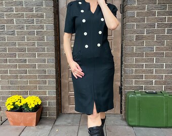 Vestido vintage, vestido estilo anos 80, vestido turquesa, tamanho M