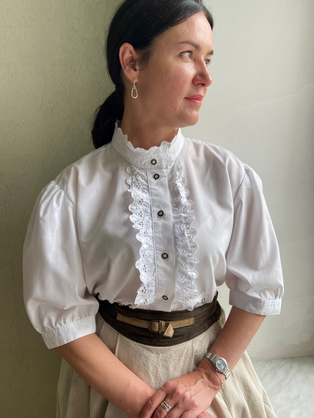 新品　Eaphi VINTAGE LIKE LACE BLOUSE white S75c15f6a0b5e44169ecae754761cd