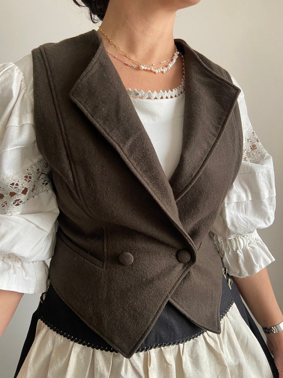 Vintage Dirndl Vest, Traditional Austrian Trachte… - image 8