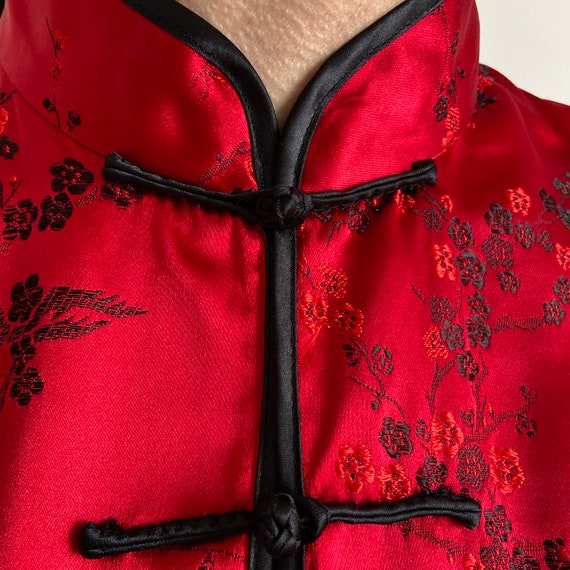 Chinese style blouse, red kimono, robe cover, Chi… - image 10