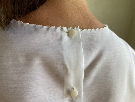 Vintage  blouse, white blouse, Embroidered floral… - image 8