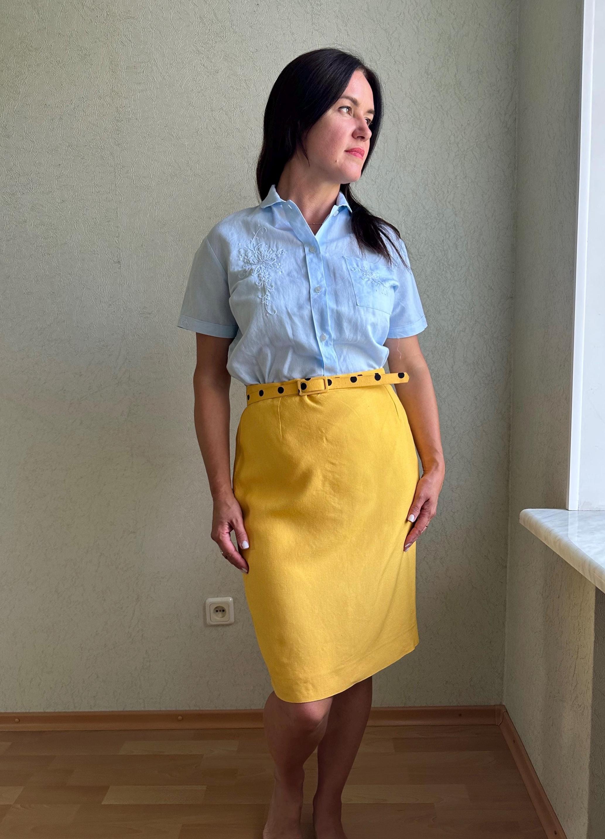 Vintage Skirt, Women Pencil Skirt, High Rise Pencil Skirt