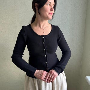 Vintage cardigan, Austrian cardigan , knitted  cardigan,  black cardigan, deer cardigan, Tyrol sweater,