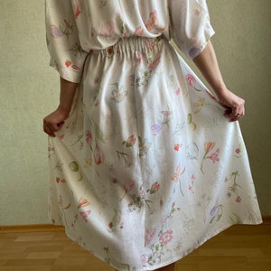 Vintage dress, midi dress, floral pattern dress, summer dress, image 10