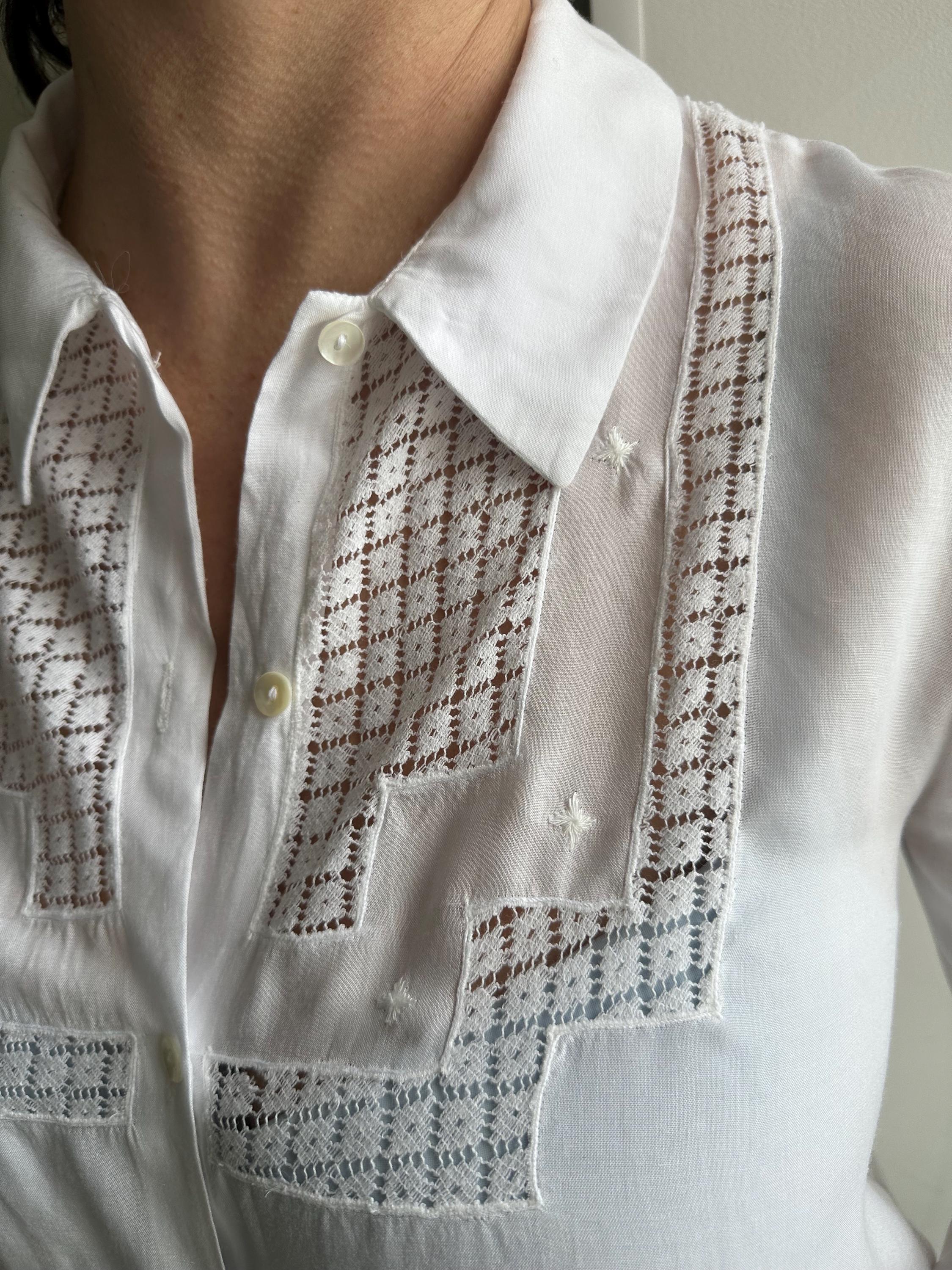 Claudie Pierlot White Embroidery Blouse, 100% Modal Broderie