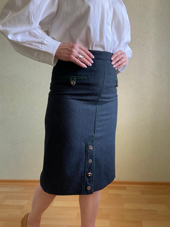 High waist button skirt vintage hotsell