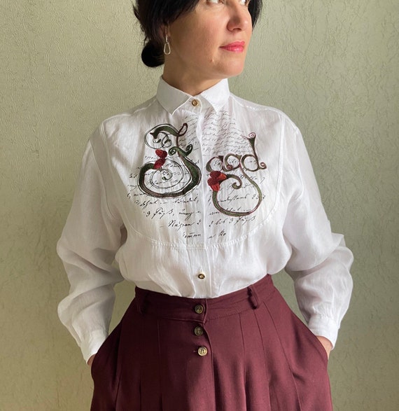 Vintage blouse, Austrian blouse, Trachten blouse,… - image 1