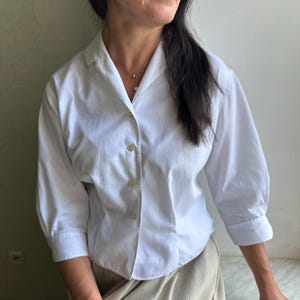 Vintage blouse,  cotton blouse, white cotton blouse , cotton shirt,   white Shirt , cotton blouse, secretary blouse