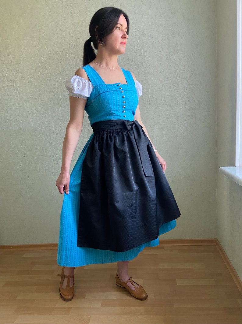 Vintage Dirndl apron, Austrian apron, half apron, Bavarian apron, farmhouse apron zdjęcie 7