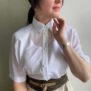 Vintage Bluse, Bluse aus Bayern, weißes Vintage Hemd, weißes Hemd, Baumwollbluse,
