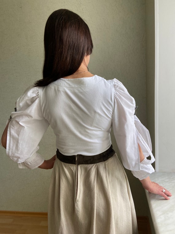 Vintage blouse,  Dirndl blouse, puffy sleeves blo… - image 8