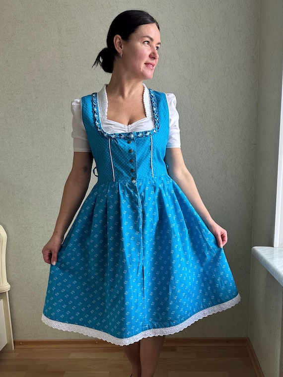 cute dirndl dress Blueberry Ribbon Dirndl Dress