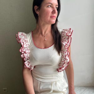 Vintage style blouse,  ruffle top, ruffled blouse, victorian style blouse, summer top