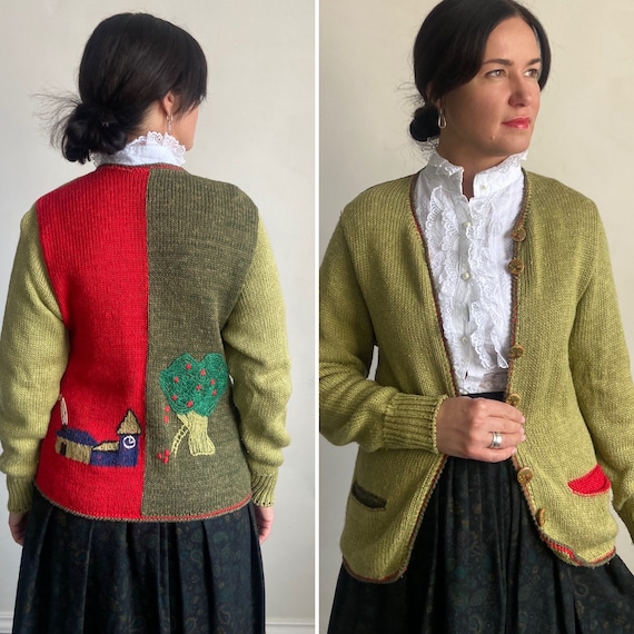 Vintage cardigan, Austrian knitted cardigan, card… - image 1