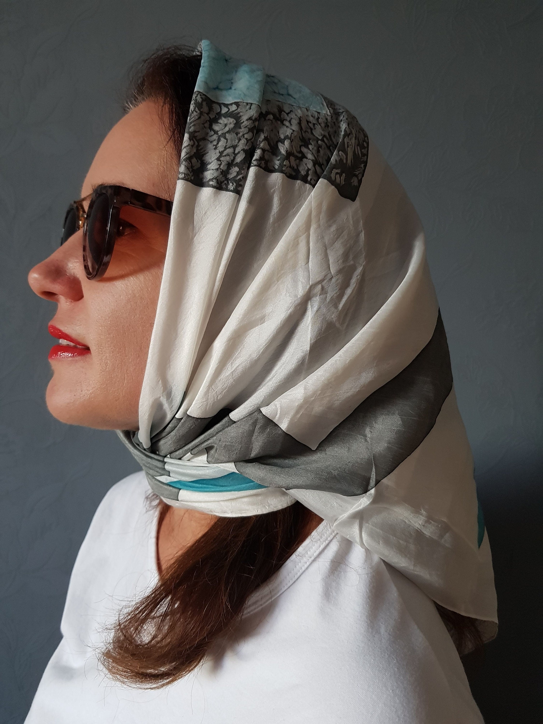 Vintage Silk Scarf Head Wrap