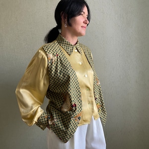 Vintage Bluse, Österreichische Bluse, Trachtenbluse, Bluse Bavaria, Besticktes Tiroler Hemd