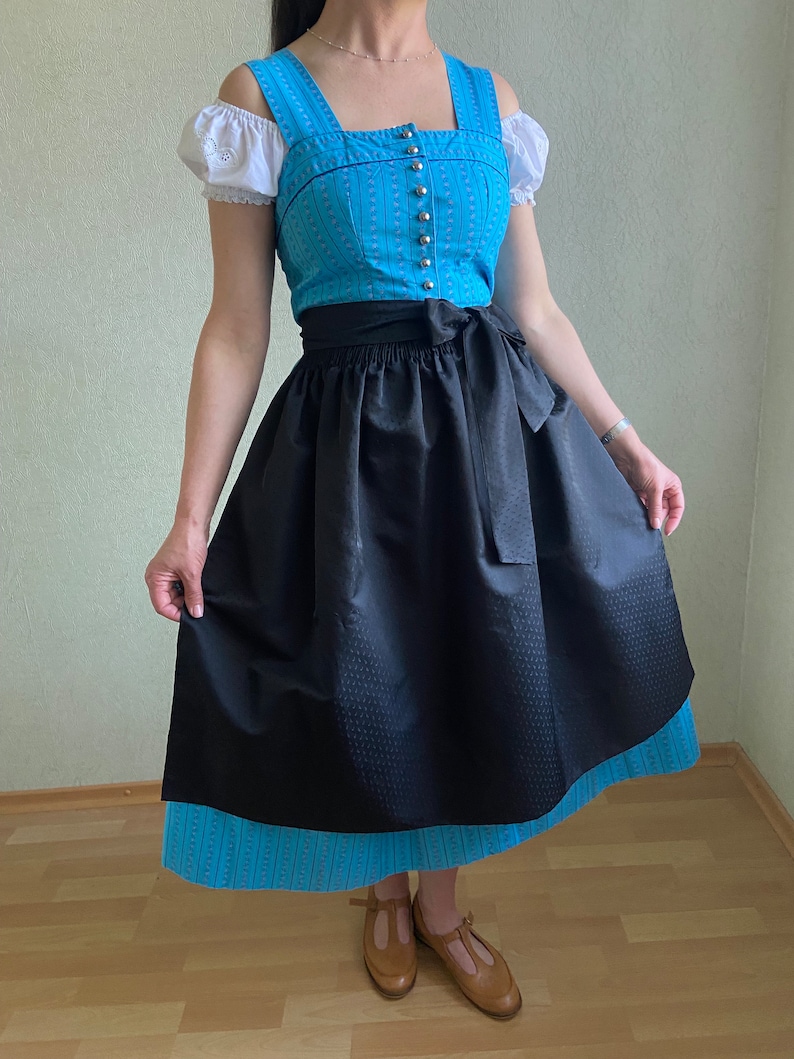 Vintage Dirndl apron, Austrian apron, half apron, Bavarian apron, farmhouse apron zdjęcie 1