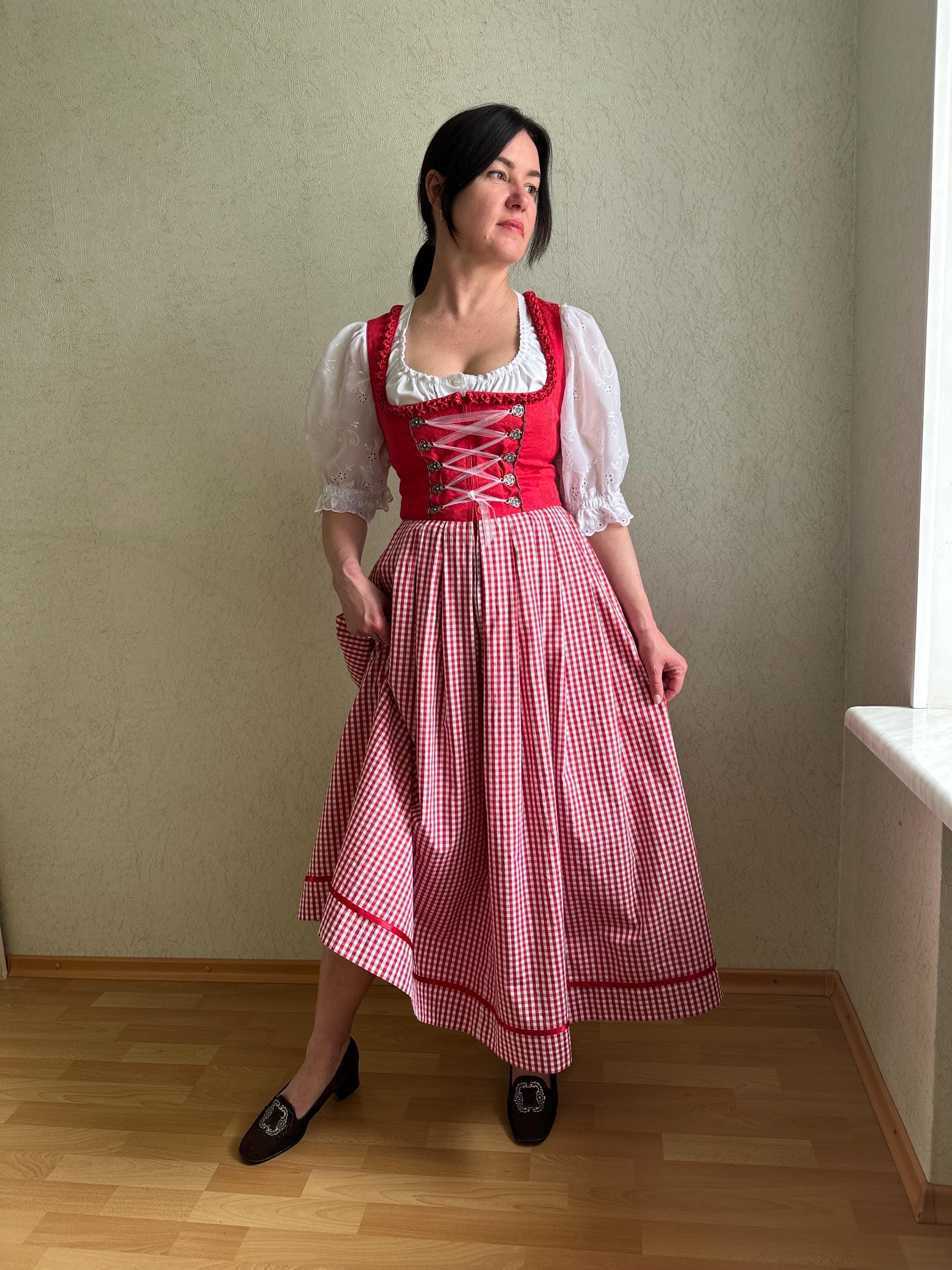 chinese dress ladies Girls Dress Maid Lace Apron German Dirndl Bavarian Oktoberfest – Sunny  Fashion main image 0