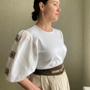 Vintage blouse,  Dirndl blouse, puffy sleeves blouse, Austrian blouse, Octoberfest blouse