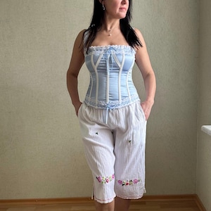 Cotton bloomers, white cotton pantaloons, Edvardian bloomers, vintage white lingerie,  Antique women’s pantaloons