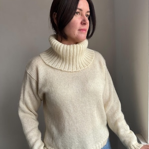 Wool sweater, Vintage jumper, wool sweatshirt, knitted wool sweater, mohair jumper, mohair sweater, natural beige sweater