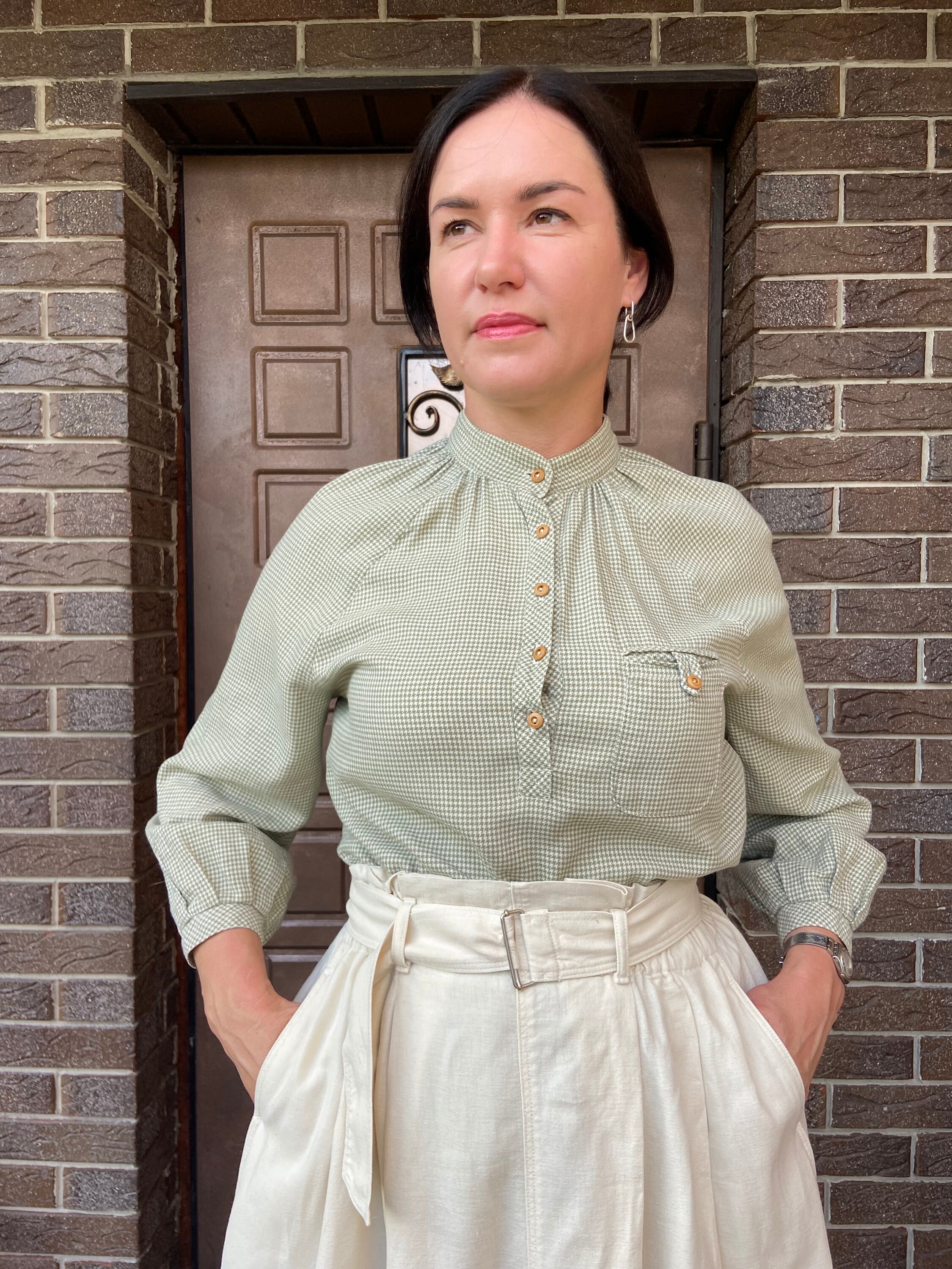 Vintage Blouse, Vintage Cotton Blouse, Vintage Striped