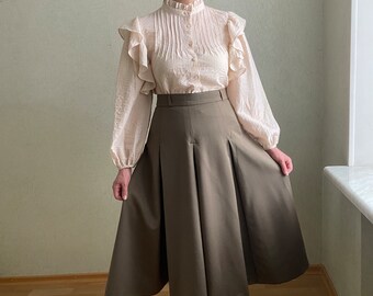 Vintage skirt,  Escada vintage midi skirt, High Rise pleated skirt, Vintage  midi skirt