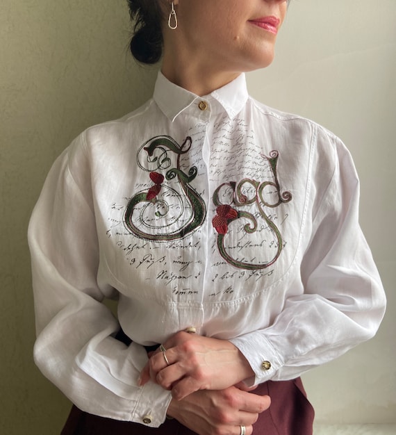 Vintage blouse, Austrian blouse, Trachten blouse,… - image 2