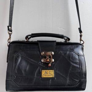 90s vintage レザーバッグ Vintage Marc Chantal Leather Shoulder Bag, Retro 90s Multi-pocket