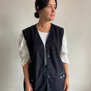 Vintage vest, vintage Austrian vest, Tyrolean vest multicolour vest,  Traditional Austrian Trachten Vest, Oktoberfest Folk vest