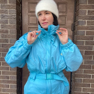Vintage Ski Anzug, Frauen Ski Anzug, 80er Jahre Vintage Multicolor Winter Ski Overall, Vintage Schneeanzug