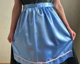 Blue  Austrian Dirndl Apron, half Dirndl  apron For Trachten Dress,  farmhouse apron, Traditional Austrian wear, Cottagecore look