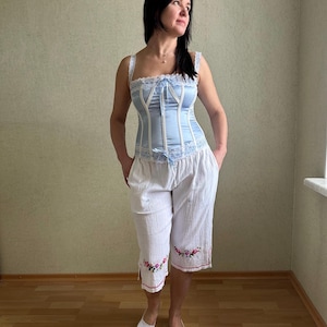 Cotton bloomers, white cotton pantaloons, Edvardian bloomers, vintage white lingerie,  Antique women’s pantaloons