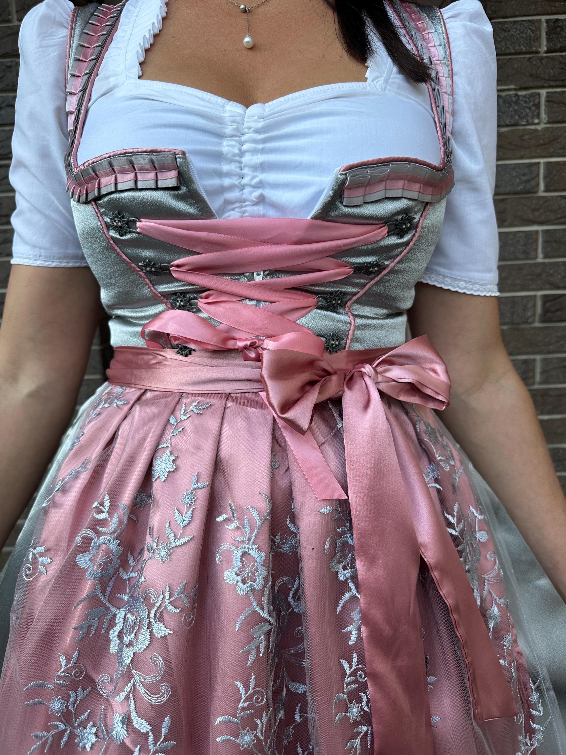 strapless open back dress Vintage German Pink Gingham A-Line Midi Dress main image 0