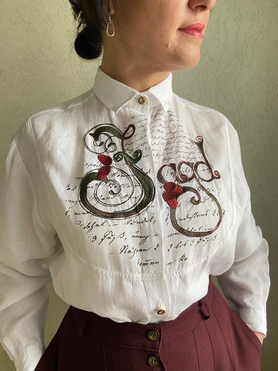 Vintage blouse, Austrian blouse, Trachten blouse,… - image 9