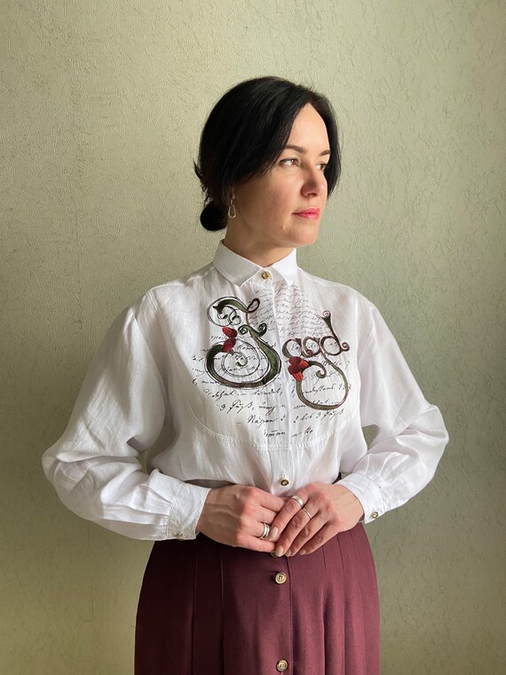 Vintage blouse, Austrian blouse, Trachten blouse,… - image 3