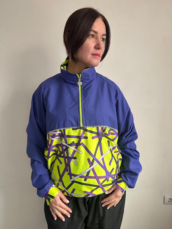 Giacca a vento vintage, giacca sportiva vintage, moda anni '90 - Main Image