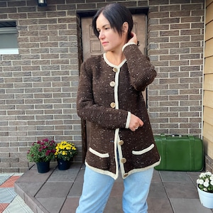 Vintage Austrian cardigan, Trachten folk cardigan, Vintage wool jacket, Tratchen jacket, vintage wool coat, German knitwear