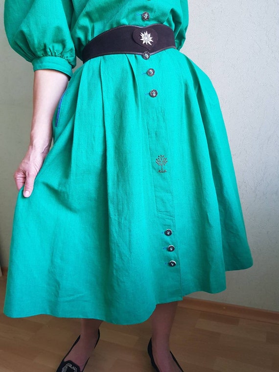 Vintage  dress, Austrian  dress puffy sleeves,  B… - image 4