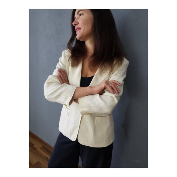 Vintage Max Mara Blaizer, Linen blaizer