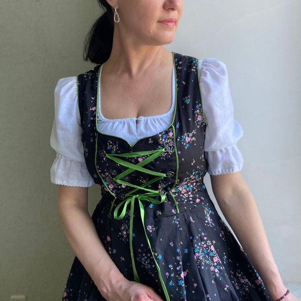 robe autrichienne vintage, robe dirndl, sarafan, robe bavaroise, robe Trachten Octoberfest, taille M