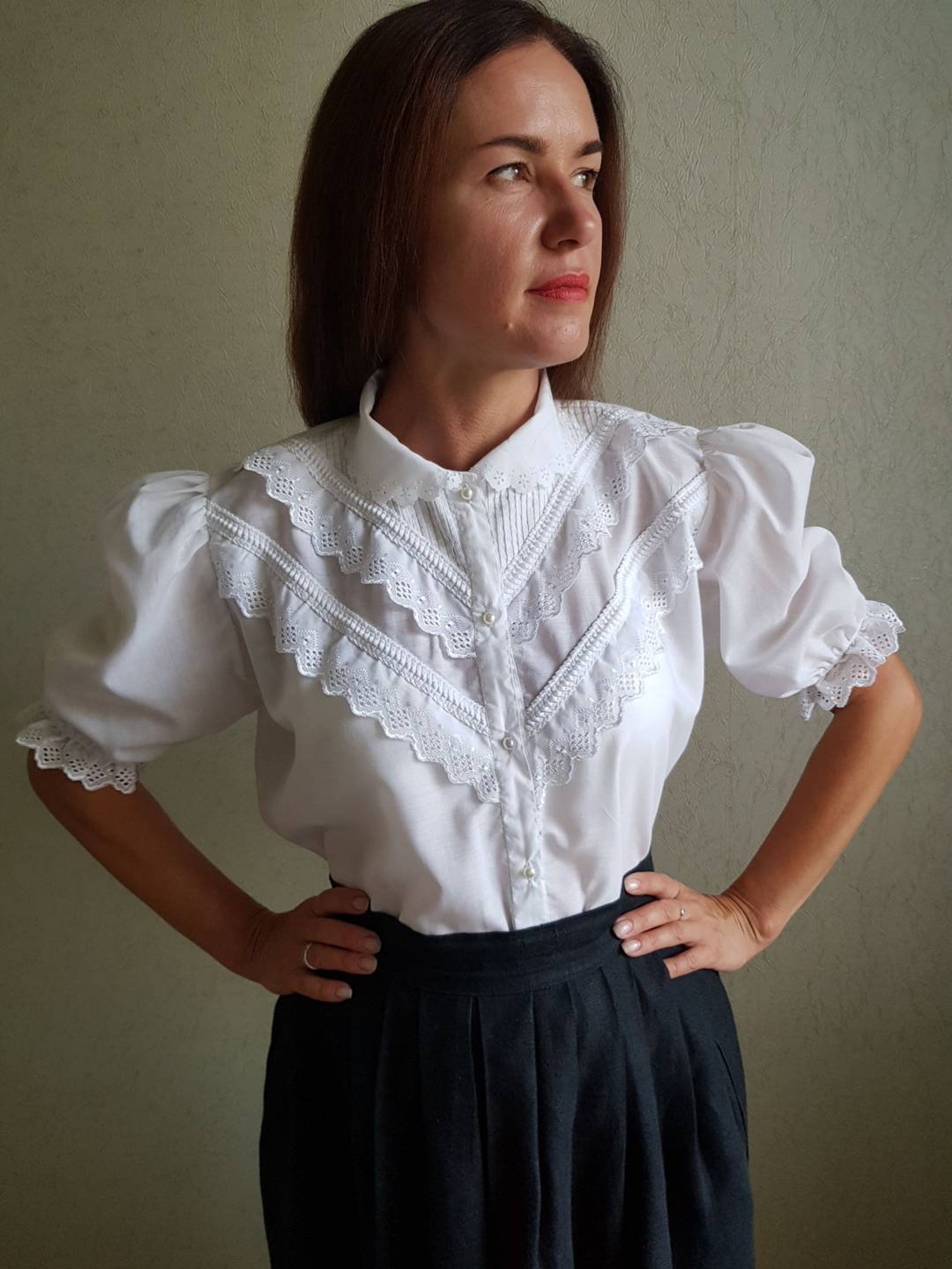 vintage blouse white