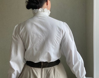 Vintage Cotton Blouse, Hammerschmid White Lace Blouse