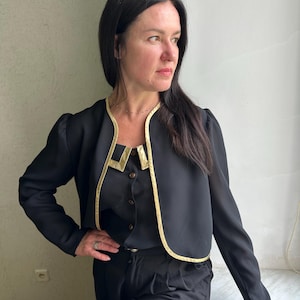 【古着】GINA BACCONI フライフロント ビジュー デザインジャケット Gina Bacconi Jacket - Etsy